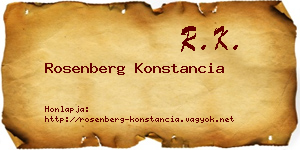 Rosenberg Konstancia névjegykártya